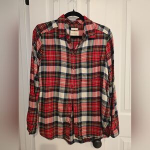American Eagle Outfitters Red and Blue Plaid Shirt